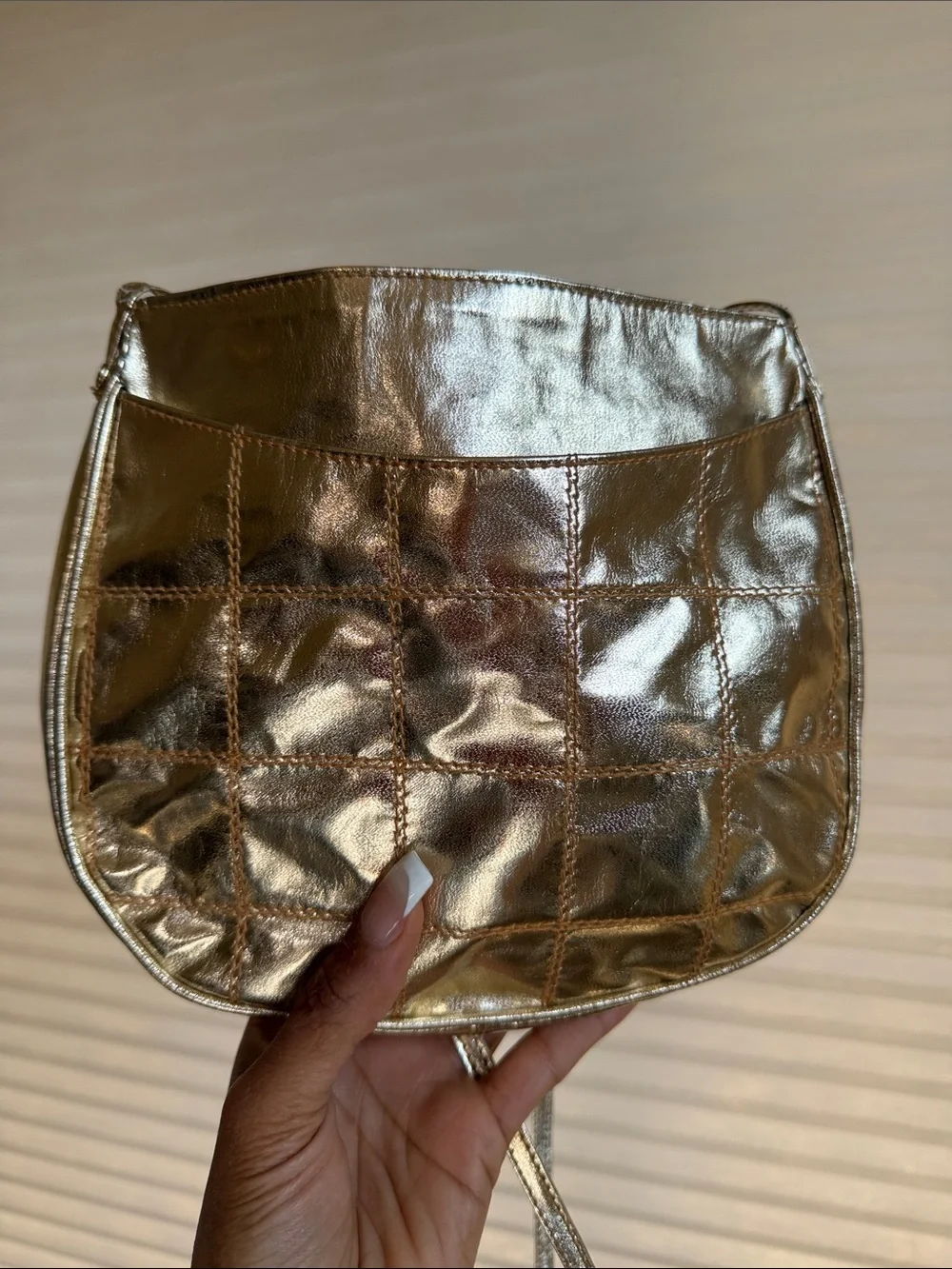 Sirocco Metallic Gold Leather Shoulder Bag